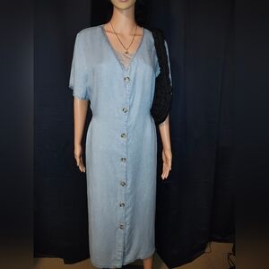 Denim Blue Button-Down Dress